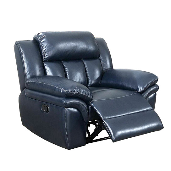 Saltoro Sherpi Leatherette Manual Recliner with Pillow Top Arms,